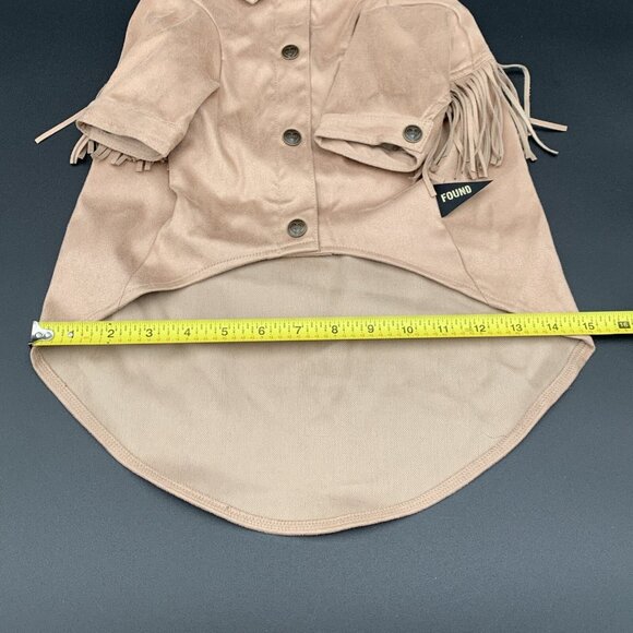 Found My Animal Coat Jacket Pet Dog Fringe Faux Leather Size L Beige - Picture 6 of 6